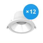 Confezione Multipack 12x Noxion Downlight LED Apollo 20W 2500lm 60D - 830 Luce Calda | 220mm - UGR <19