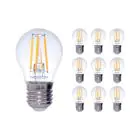 Confezione Multipack 10x Noxion Lucent LED E27 Pera Filamento Chiara 4.5W 470lm - 827 Bianco Molto Caldo | Dimmerabile - Sostitutiva 40W