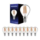 Confezione Multipack 10x Noxion Lucent Lustre LED E14 Sferica Filamento Chiara 4.5W 470lm - 827 Bianco Molto Caldo | Dimmerabile - Sostitutiva 40W